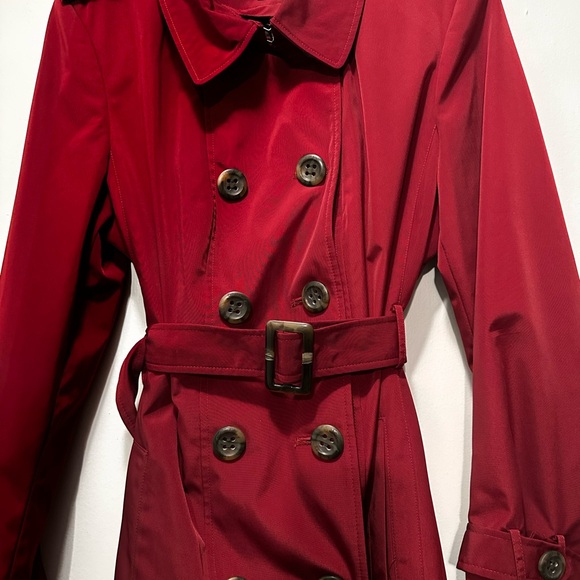 Calvin Klein Elegant Burgundy Trench Coat - Picture 2 of 6